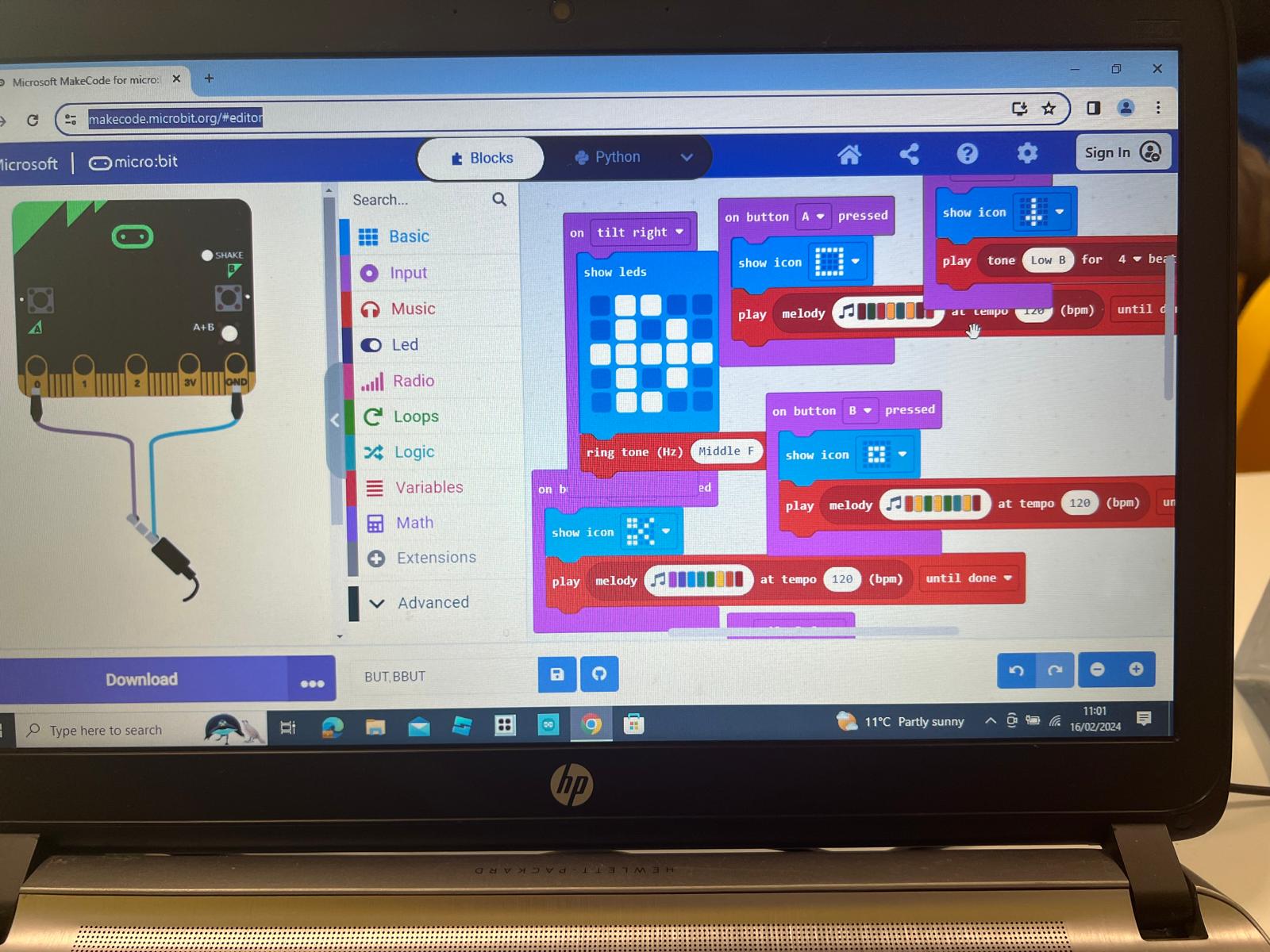Block Coding in MakeCode